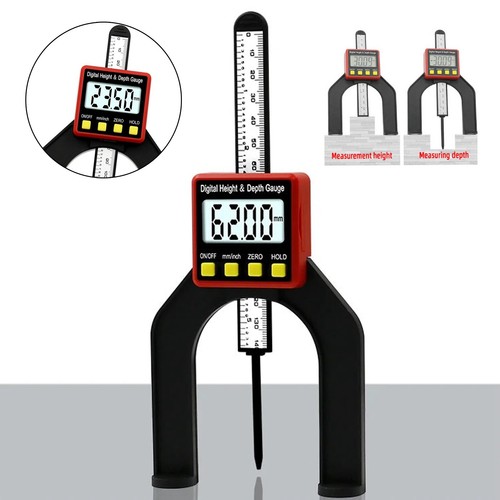 LCD Digital Medidor de Profundidad Pinza Electrónica Regla Magnética Herramienta 0-80mm Altura - Imagen 1 de 11