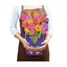Flower Bouquet 3D Popup Paper Flower Greeting Cards with Note Card and Envelo...