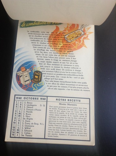 RARE Ancien calendrier publicitaire du gaz 1942 - Bild 6 von 9