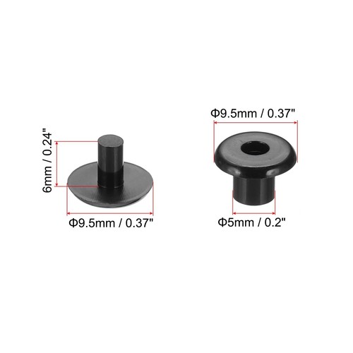 M5x6mm Plastic Binding Post 50 Sets Plastic Chicago Screws Binding Screw Rive... - Picture 2 of 6