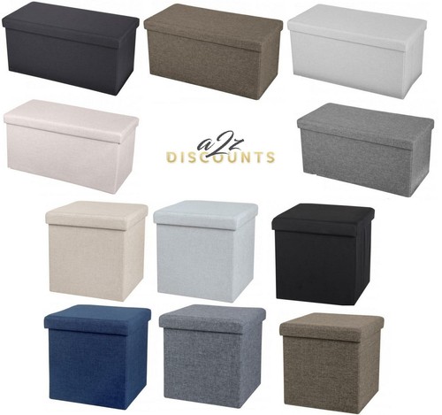 Ottoman Large Storage Chest Box Storage Bedroom Living Room Non-Woven Fabric - Picture 3 of 25