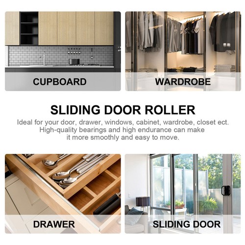 Pulley Sliding Door Hanging Wheel Pulleys Groove Caster Wire Rope Lifting - Bild 7 von 12