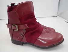 New Women's Studded Strap Ankle Boots Dark Red size 6.5, 7, 8, 8.5, 9, 9.5, & 10