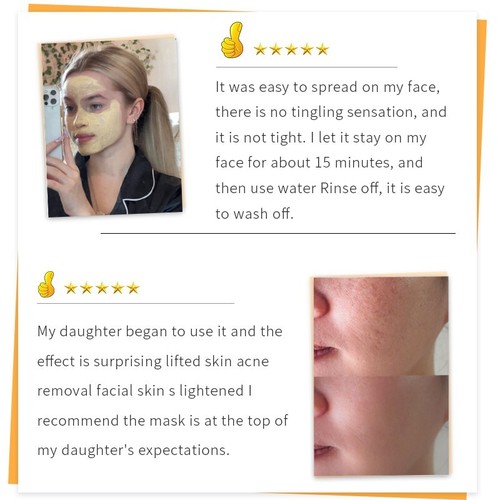 2x Kurkuma Ton Gesichtsmaske mit Vitamin C - Aufhellend - Feuchtigkeitsspendend - Anti-Aging - Bild 5 von 6