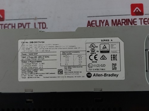 ALLEN-BRADLEY 25B-D017N104 PowerFlex 525 AC Drive 10HP 7.5KW - Picture 9 of 18