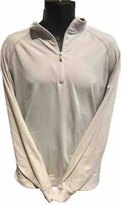 Footjoy FJ Quarter Zip Performance Pullover Golf Casual Polyester Off White L