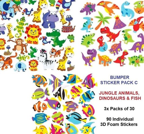 Aufkleber x90 3er-Pack 30 selbstklebende Themenformen Kinder & Erwachsene Handwerk Kartenherstellung - Bild 2 von 24