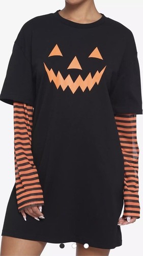 Pumpkin Hot Topic Twofer Black And Orange Dress Juniors XL - Picture 2 of 6