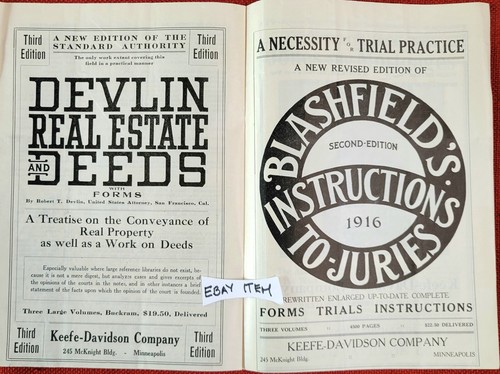 FOLLETO C 1916 SERVICIO PROFESIONAL KEEFE-DAVIDSON CO. LAW CALVIN L. MARRÓN - Imagen 5 de 7