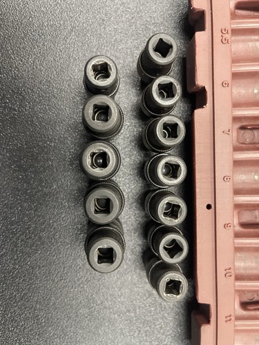 Matco Tools ADV 12 Pc 1/4” Drive Metric Impact Swivel Socket Set SAUPM126V 6 Pt - Picture 6 of 8
