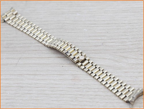 33.20Grams CUTOM MADE 18K Solid YellowGold 8570F Ladies 13mm President Bracelet - Picture 4 of 17