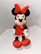 Disney Minnie Mouse Valentines Day Valentine Hearts Red Dress Plush 18" NICE 