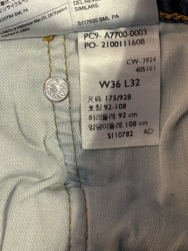 Levi's 506 Men's Regular Straight Denim Jeans Blue sz 36x32 - Picture 5 of 5