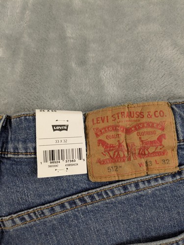 Levis 512 Jeans Mens 33x30 Blue Slim Taper Performance Denim Stretch Modern READ - Picture 14 of 16