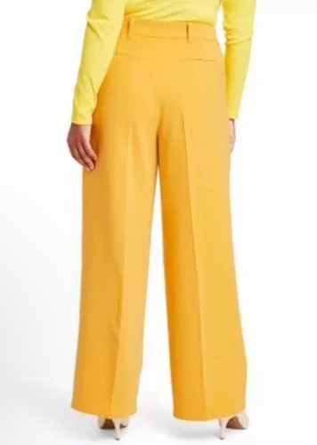 M SERGIO HUDSON x Target Yellow High-Waist Wide Leg Tailored Trousers Pant - Picture 2 of 3