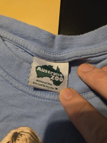 VTG Y2K Crocodile Hunter Shirt XL Blue Australia Zoo Irwin "Little Ripper" Bindi - Picture 3 of 7