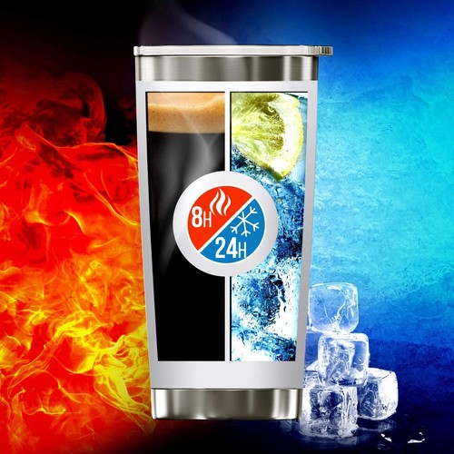 Double Wall Stainless Steel Insulated Tumbler Set, 2-Pack, Includes Sipping L... - Picture 5 of 9