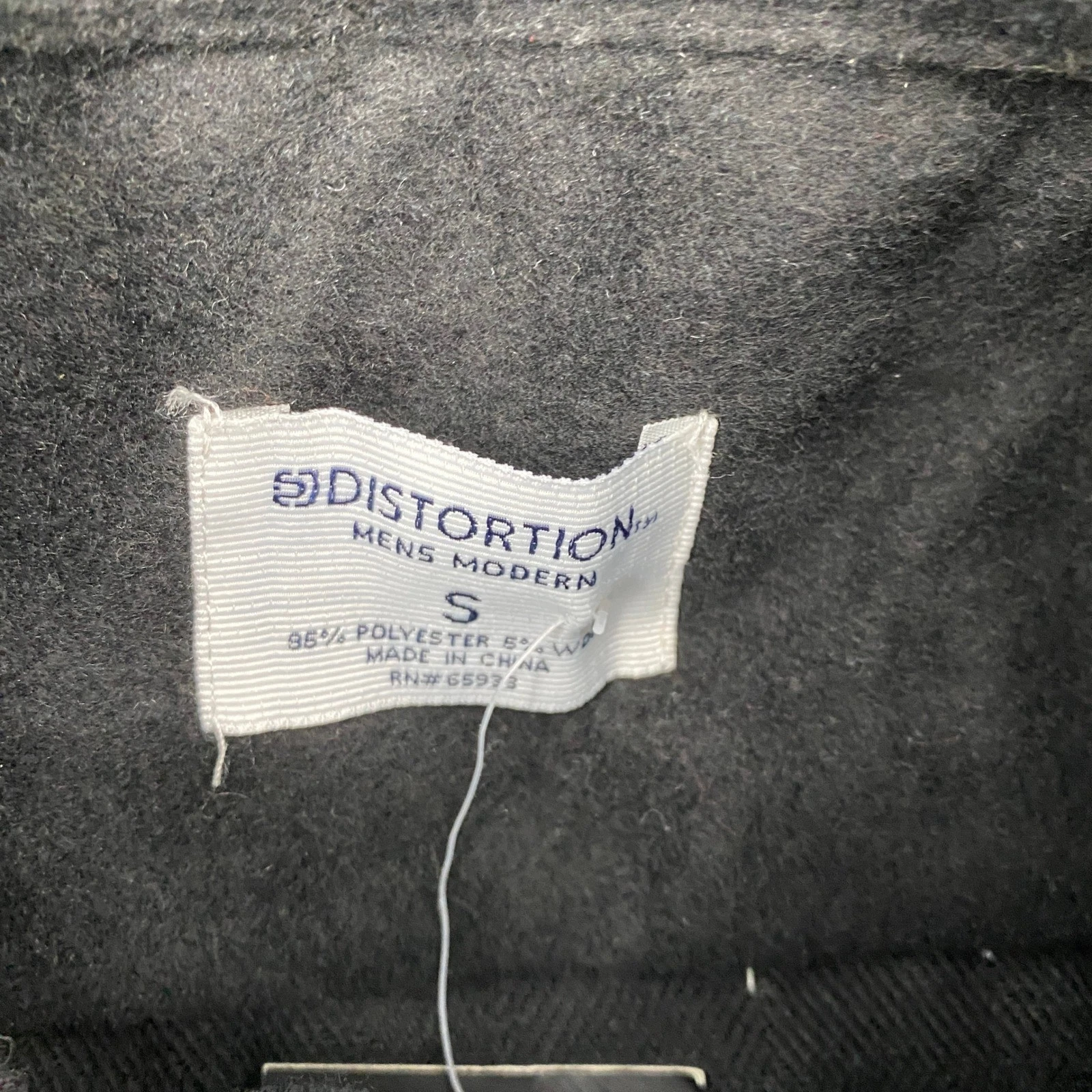 Distortion Mens Modern Black Wool Blend Button Front Shirt Jacket Small 7519 - product detail image 4
