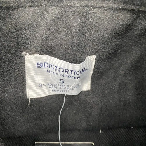 Distortion Mens Modern Black Wool Blend Button Front Shirt Jacket Small 7519 image 4
