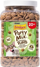 Friskies Party Mix Natural Catnip Flavor Yums Treats for Cats, 20 oz Canister