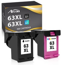 63XL 63-XL Black Color Ink for HP OfficeJet 3830 3833 4650 4652 5258 5255 lot