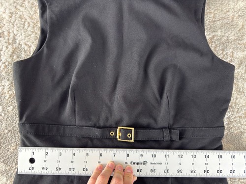 Calvin Klein Size 8 Minimalist Belt Mini Sheath Dress Black Sleeveless Zip - Picture 5 of 9