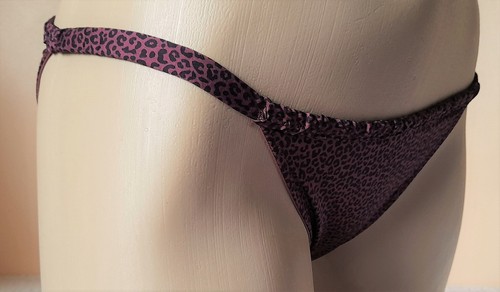 Bragas de bikini tanga de satén suave animal malva oscuro 18/20 - Imagen 2 de 11