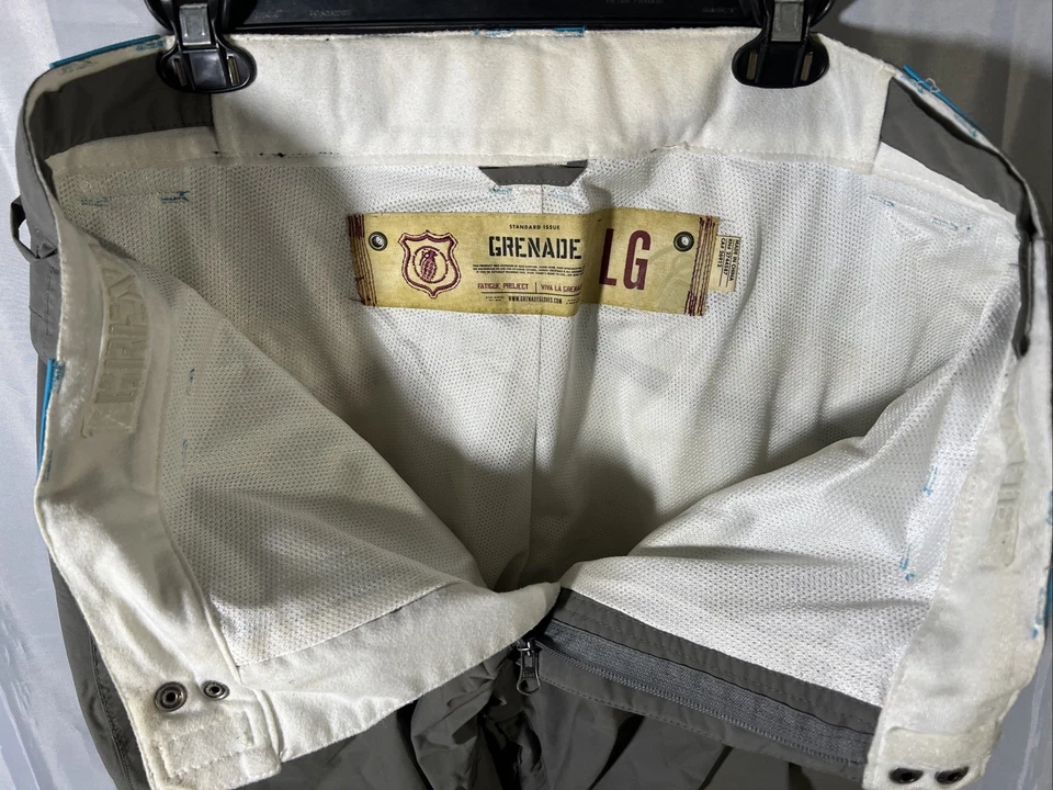 GRENADE Gris Snowboard Pantalones Esquí Para Hombre Talla Grande L Cierre a Presión y Cremallera Foto 4 de 4