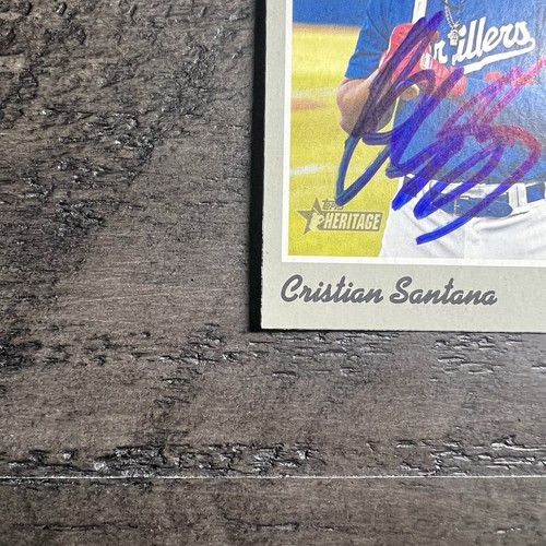 Cristian Santana Signed IP Auto 2019 Topps Heritage Tulsa Drillers #131 AU Card - Picture 3 of 10