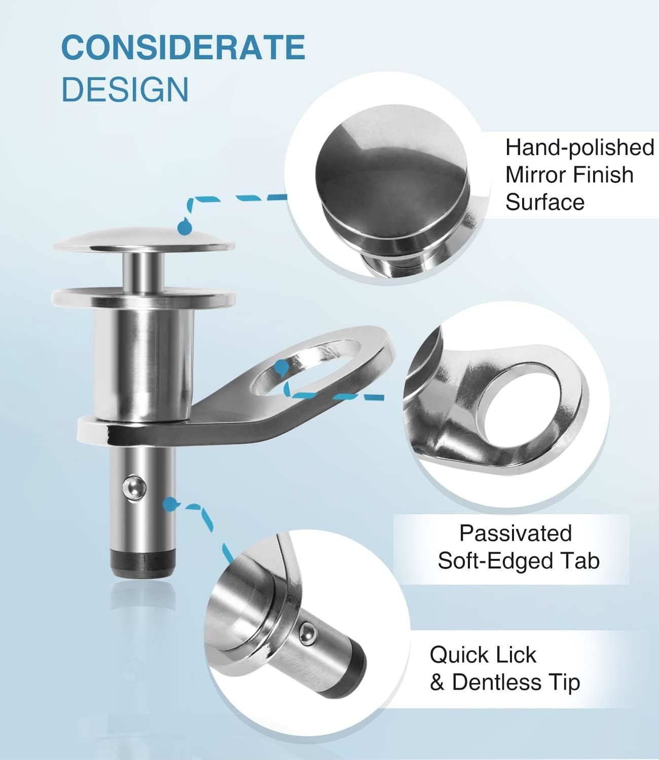1/2'' Marine Quick Release Boat Fender Holder & Receiver Kit, Stainless Steel