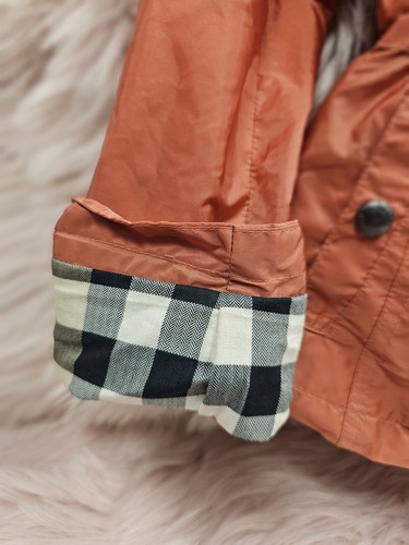 Burberry Girls Marylesdale Hooded Rain Jacket Parka Cooper Pink Size 7Y NWT - Picture 2 of 11