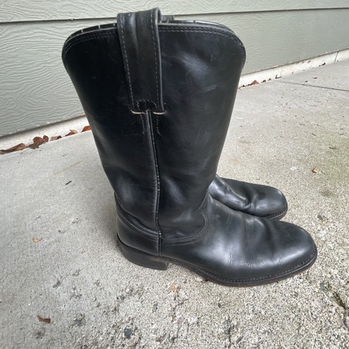 Vintage Frye Campus Boot Round Toe Black Leather Boots 87510 Size 9.5D - Picture 2 of 11