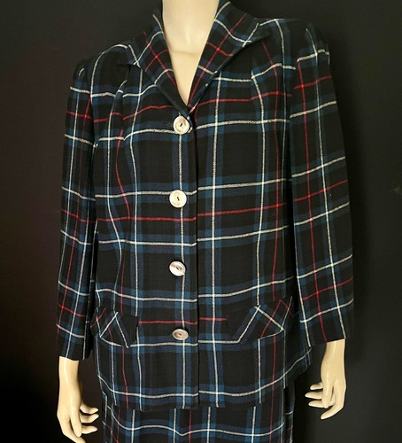 1950s Pendleton 49ers Plaid Suit, Navy, Green, Red & White, Medium, Excellent - Picture 6 of 8