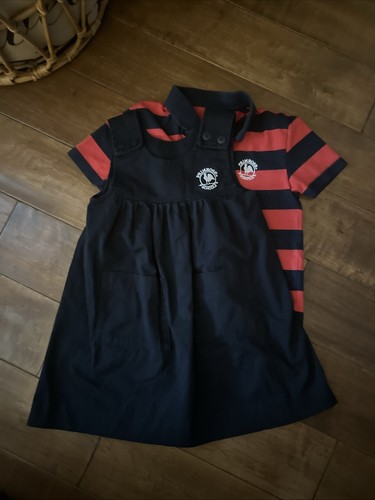 Primrose School Uniform DENNIS Blue Romper G4 Rugby Polo YXS (5-6)