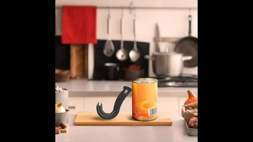 The Hook Shaped Can Opener Can Easily Open All Kinds Of Cans Bottle &Can Opener - Video 1 of 1