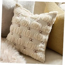 Fall Beige Pillow Covers 18x18, Set of 2 18" x 18" Pack of 2 Beige Pumpkin