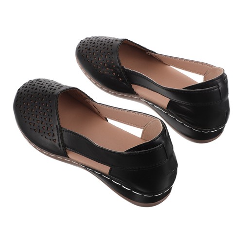  Open Toe Heels Low Women Wedge Comfortable Dress Shoes Closed Slip on - Picture 8 of 9