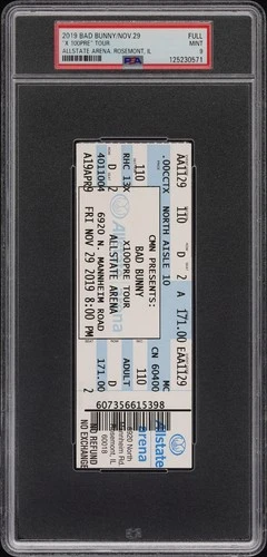 2019 BAD BUNNY / Nov19 “ X-100PRE Tour PSA 9 Concert Ticket Stub