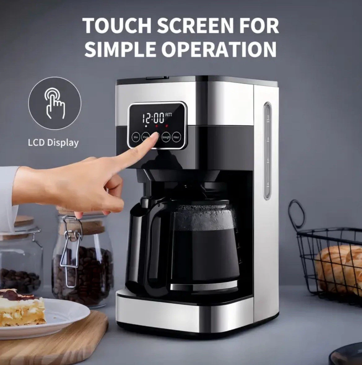 10-Cup Programmable Drip Coffee Maker With Touch-Screen, Pause & Serve