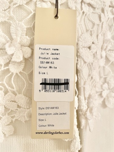 NWT-Darling Julie Jacket Ivory Copped Embroidered Size Large - Picture 6 of 16