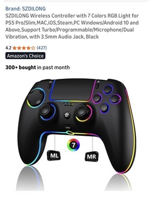 RGB Wireless Controller P5, Black , Model : SZ-5005B .