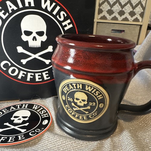 Death Wish Coffee 2022 Anniversary Mug Matte Black & Red