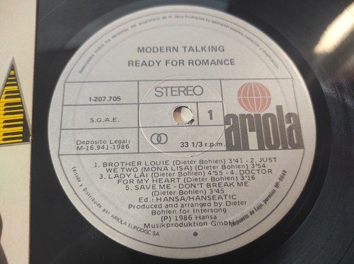 Modern Talking Ready For Romance The 3rd Album 1986 I207705 LP Vinilo 12" VG/VG - Imagen 2 de 5