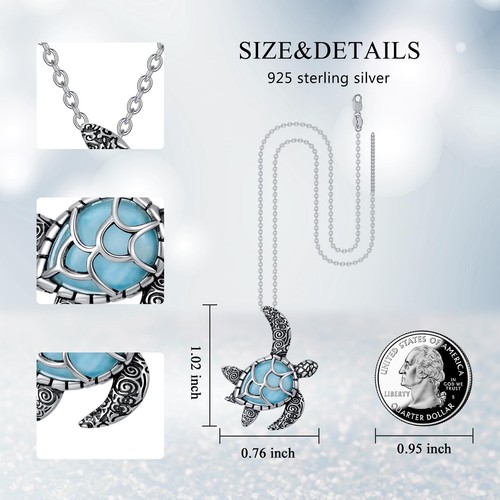 Collana Tartaruga Argento Sterling 925 Ciondolo Tartaruga Marina Collane Oceano Estate... - Foto 4 di 6