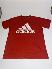 Adidas Ultimate Tee Red Big Logo White Large