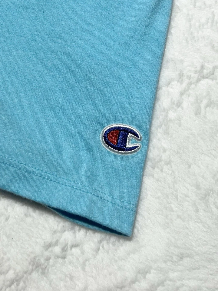 Camiseta de manga corta Champion azul claro ropa deportiva para mujer, M Foto 4 de 4