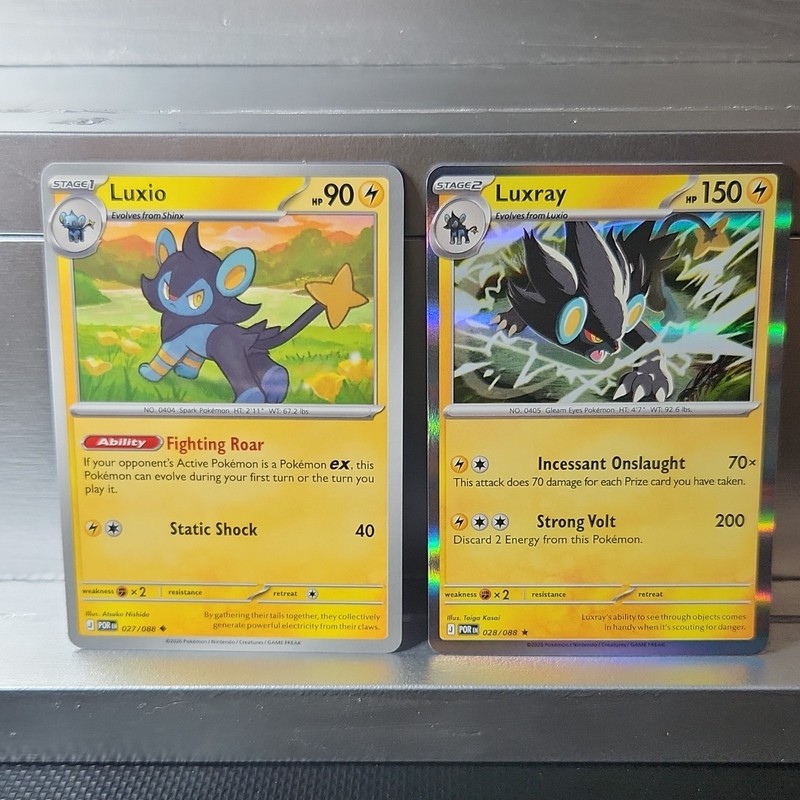 Pokemon TCG POR Luxio 027/088 Luxray 028/088 Holo & Regular Lot of 2