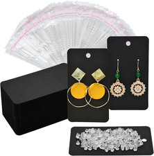 Earring Card Holder Set, 100Pcs Kraft Paper Earring Display Cards, 100 Pairs Cle