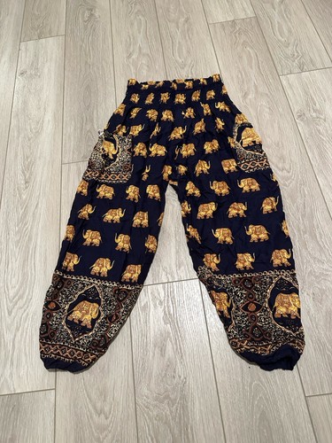 The Elephant Hose Damen Small Gaze Lounge Ethno Boho Hippie Blau Large - Bild 1 von 4