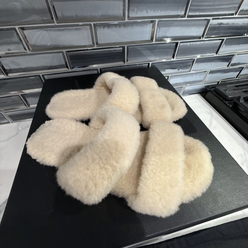 Saint Laurent Hausschuhe Elfenbein Lammfell Bleach Größe 38 gebraucht - Bild 5 von 15